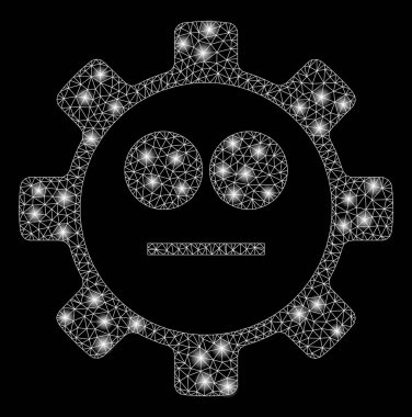 Işıldayan Ağ 2d Dişli Tarafsız Gülümseyen Fişek Benekli