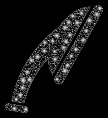 Flare Spotlu Fişek Kafes Tel Çerçeve Duş Başlığı