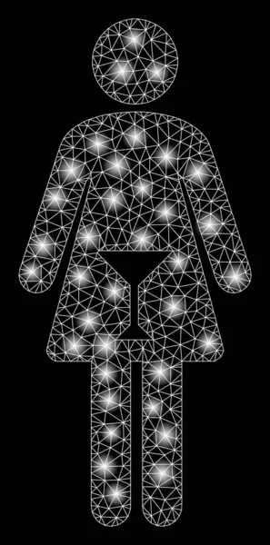 Flare Mesh Network Woman with Flare Spots — ストックベクタ