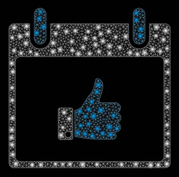 Fişek Kablosu Çerçevesi Parmak Yukarı Işık Noktaları ile El Takvimi Günü