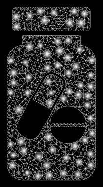 Işıldayan Ağ Gövdesi İlaç Şişesi Fişek Benekli