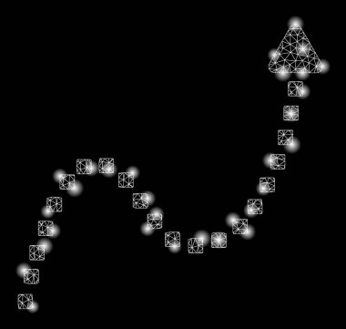 Alevli Ağ Noktalı Eğri Yönünü Fişek Noktalarıyla Işıkla