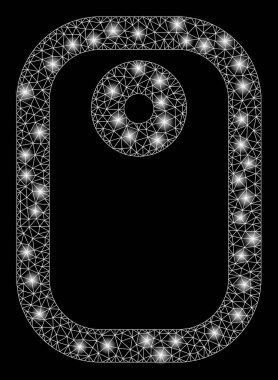 Lekeli Parlak Izgara Kabartma Etiketi