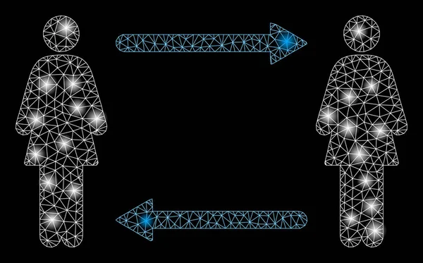 闪烁着网眼的卡卡斯女子用光斑交换箭 — 图库矢量图片