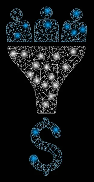 フレアスポットを使用したフレアメッシュネットワーク販売ファネル — ストックベクタ