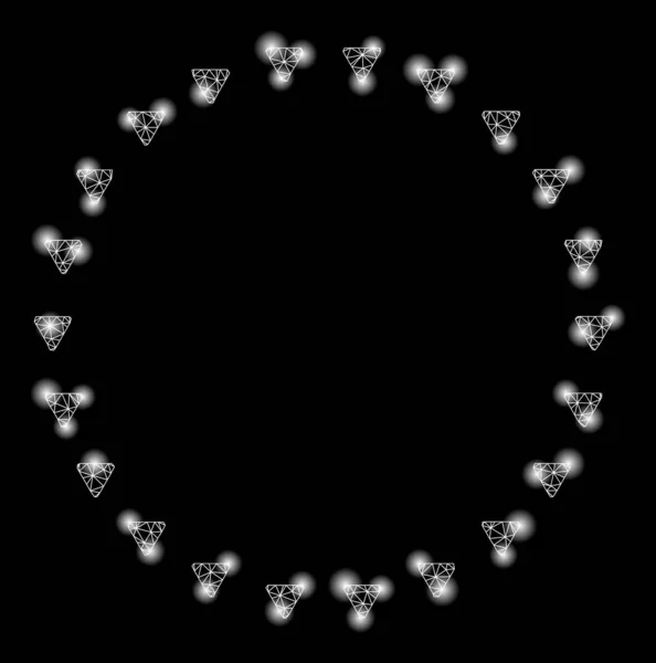 Flare Mesh Carcass prickig cirkel med flare fläckar — Stock vektor