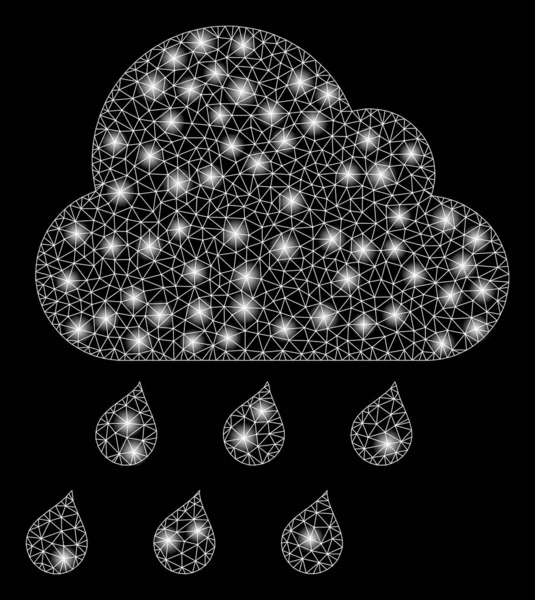 Flare Mesh Netwerk Regenwolk met Flare Spots — Stockvector