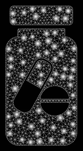 Işıldayan Ağ Gövdesi İlaç Şişesi Fişek Benekli