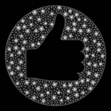 Parlak Izgara Ağı Işık Noktalarıyla Başparmağınızı Kaldırın