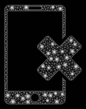 Alevli Ağ Kablo Çerçevesi Yanlış Fişek Benekli Akıllı Telefon