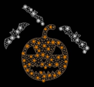 Parlak Kafes Cadı Cadılar Bayramı Yarasaları Fişek Benekli