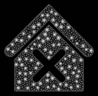 Işıldayan Ağ İskeleti Alevli Benekli Yanlış Ev