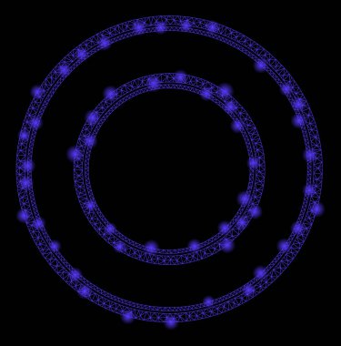 Işıldayan Ağ 2d Fişek Benekli Çift Yuvarlak Çerçeve