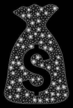 Parlak Ağ Para Çantası Fişek Benekli