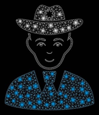 Flare Spotlar ile Flare Örgü Tel Çerçeve Şerif