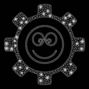 Işıl ışıl ağ teçhizatı Mutlu Gülümseme Fişek benekleriyle