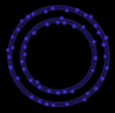 Işıltılı Kablo Çerçevesi Çift Çember Çerçeve Fişek Benekli