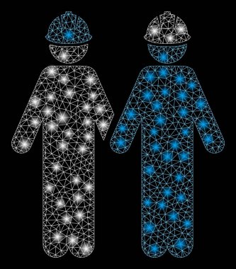 Aydınlık Benekli Parlak Ağ 2d İşçileri