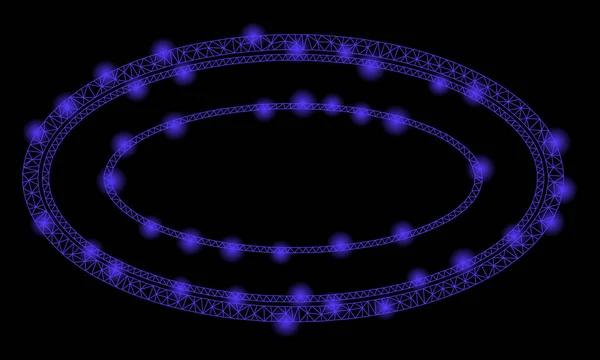 Aydınlık Benekli Fişek Kablo Çerçevesi Çift Elips Çerçevesi — Stok Vektör