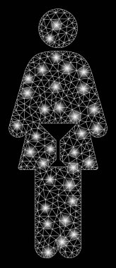 Işıl ışıl parlayan benekleri olan 2d WC Kadın