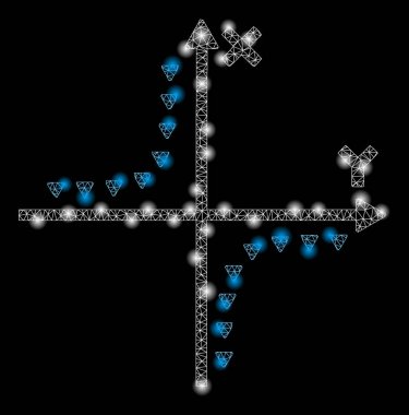 Parlak Kablo Çerçeveli Noktalı Hiperbol Parıltılı Noktalar