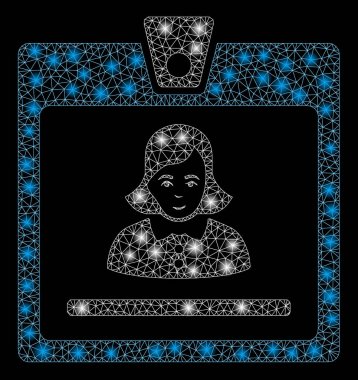 Parlak Izgara 2d Flaş Noktalı Kadın Rozeti