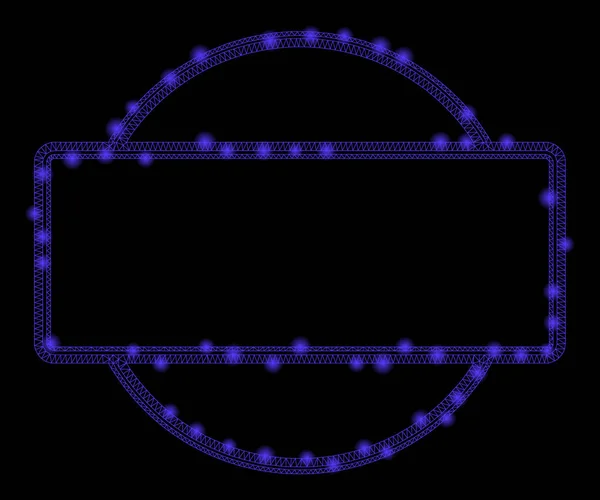 Flare Mesh Carcass Double Round and Rectangle Frame with Flare Spots — Stock Vector