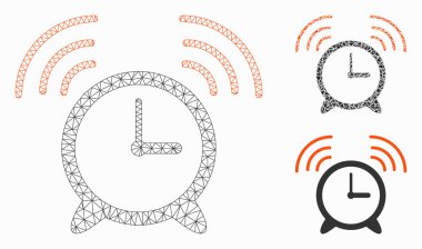 Uyan Saat Vektörü Kabartma Modeli ve Üçgen Mozaik Simgesi