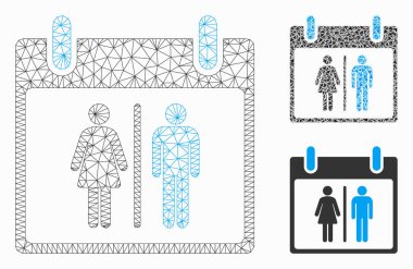 Su Dolapları Takvimi Günü Vektör Ağ Modeli ve Üçgen Mozaik Simgesi