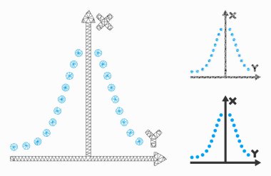 Gauss Çizim Vektör Ağı 2d Model ve Üçgen Mozaik Simgesi