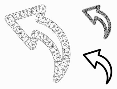 Vektör Ağ Modeli ve Üçgen Mozaik Simgesini Geri Al