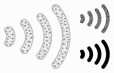 Kablosuz Vektör Kabartma Gövdesi Modeli ve Üçgen Mozaik Simgesi