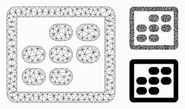Hafta Takvimi Vektör Ağ Kablosu Çerçeve Modeli ve Üçgen Mozaik Simgesi