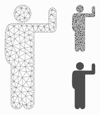 Oylama Vektör Kabartma Modeli ve Üçgen Mozaik Simgesi