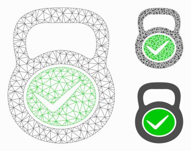 Geçerli Demir Ağırlık Vektörü Modeli 2d ve Üçgen Mozaik Simgesi