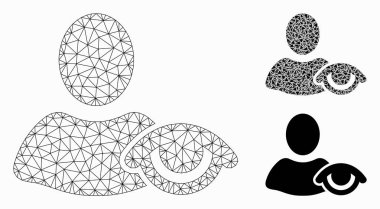 Vektör Kafes Ağ Modelini ve Üçgen Mozaik Simgesini Görüntüle