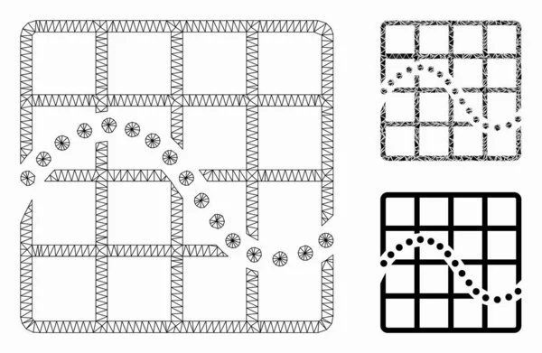 Fonksiyon Çizelgesi Vektör Kabartma Modeli ve Üçgen Mozaik Simgesi — Stok Vektör