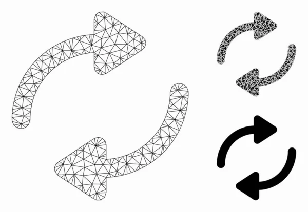 Vektor-Netzwerkmodell und Dreieck-Mosaik-Symbol aktualisieren — Stockvektor