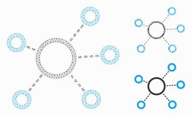 Sanal Bağlantılar Vektör Ağ Modeli ve Üçgen Mozaik Simgesi