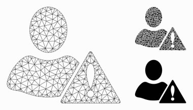 Uyarı Vektör Kabartma Modeli ve Üçgen Mozaik Simgesi