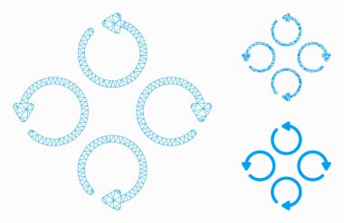 Döndürme Vektör Örgü 2d Model ve Üçgen Mozaik Simgesi