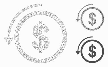 İade Vektör Örgü Karkas Modeli ve Üçgen Mozaik Simgesi