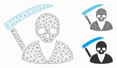 Scytheman Vektör Örgü 2d Model ve Üçgen Mozaik Simgesi