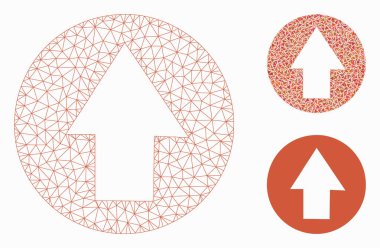 Yukarı Yön Vektör Ağ Modeli ve Üçgen Mozaik Simgesi