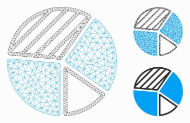 Pasta Grafiği Vektör Örgü Karkas Modeli ve Üçgen Mozaik Simgesi
