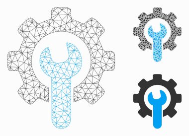 Servis araçları vektör Mesh 2D model ve üçgen mozaik simge