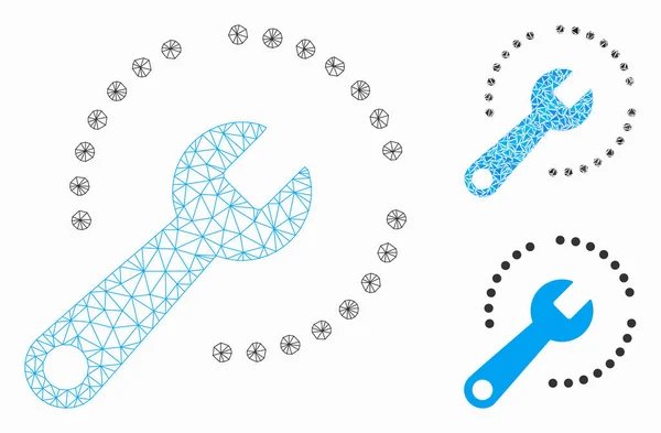 Configurar Diagrama Vector Mesh Wire Frame Modelo e Triângulo Ícone Mosaico —  Vetores de Stock