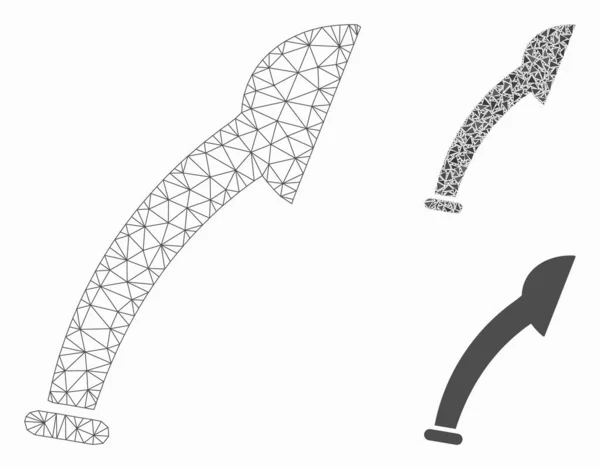 Duschhuvud vektor mesh nätverk modell och triangel mosaik ikon — Stock vektor