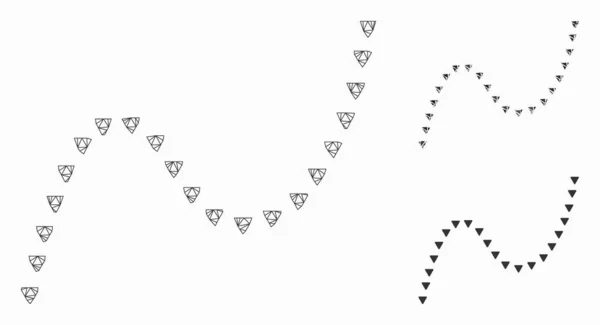 Dotted Curve Vector Mesh Network Model και Triangle Ψηφιδωτό εικονίδιο — Διανυσματικό Αρχείο