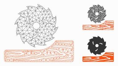 Ahşap İşleme Vektörü Ağları 2d Model ve Üçgen Mozaik Simgesi